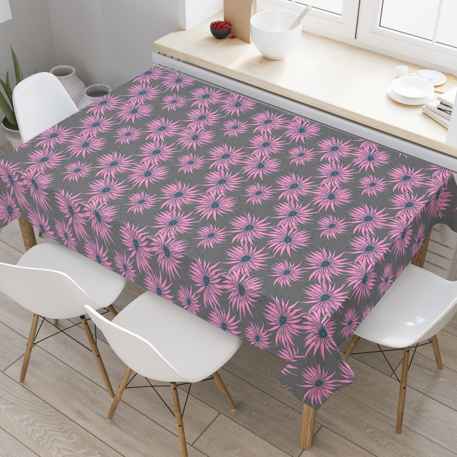 

Скатерть прямоугольная JoyArty "Ботанические элементы" из оксфорда, 120x145см, Розовый, Ботанические элементы