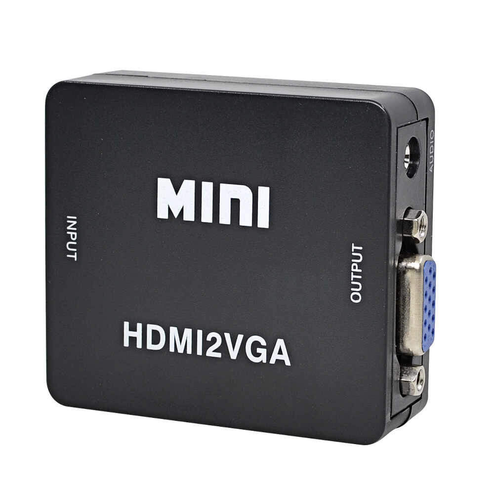 

Конвертер Mini с HDMI на VGA 1080p, чёрный