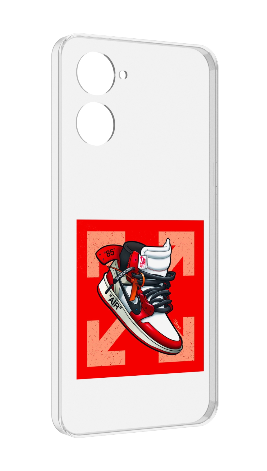 

Чехол MyPads кроссовок джордан офвайт для Realme 10S противоударный, Tocco