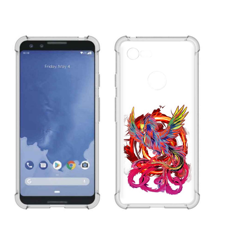 

Чехол MyPads Tocco для Google Pixel 3 красочный феникс, Прозрачный, Tocco