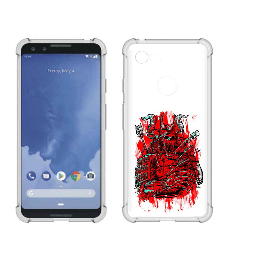 

Чехол MyPads Tocco для Google Pixel 3 красный скелет воин, Прозрачный, Tocco