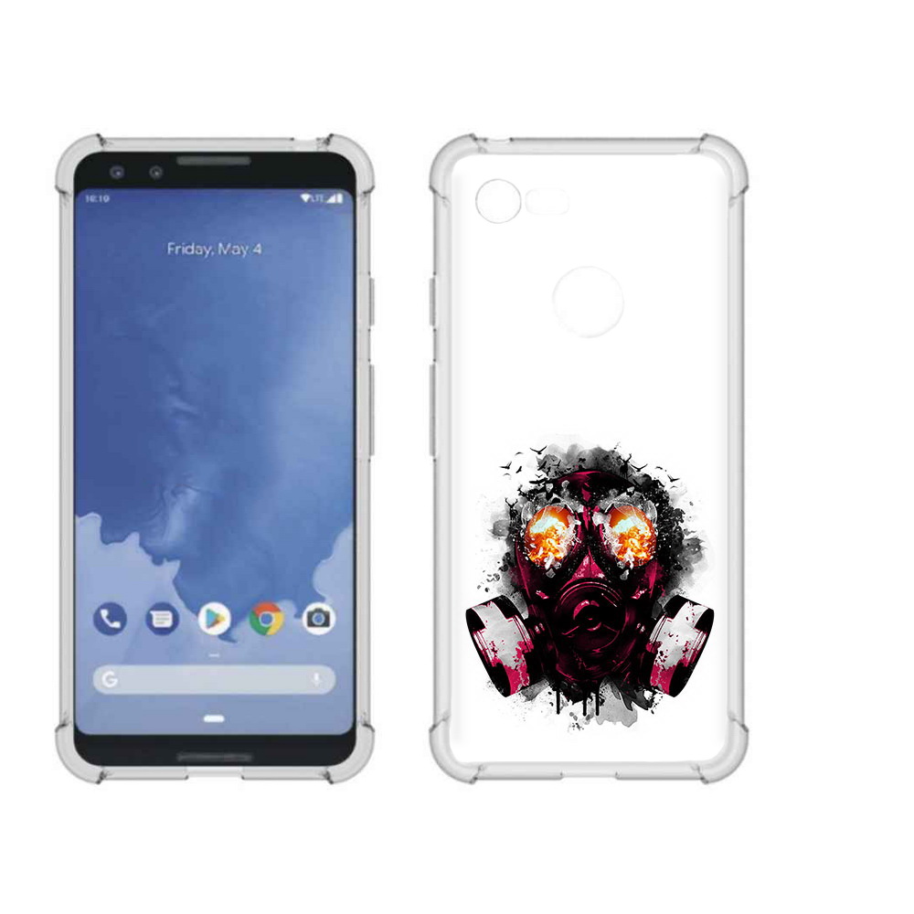 

Чехол MyPads Tocco для Google Pixel 3 красный противогаз, Прозрачный, Tocco