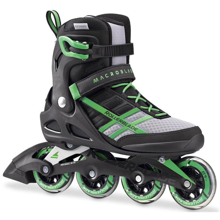 фото Роликовые коньки rollerblade 2017 macroblade 84 black/green 28 см