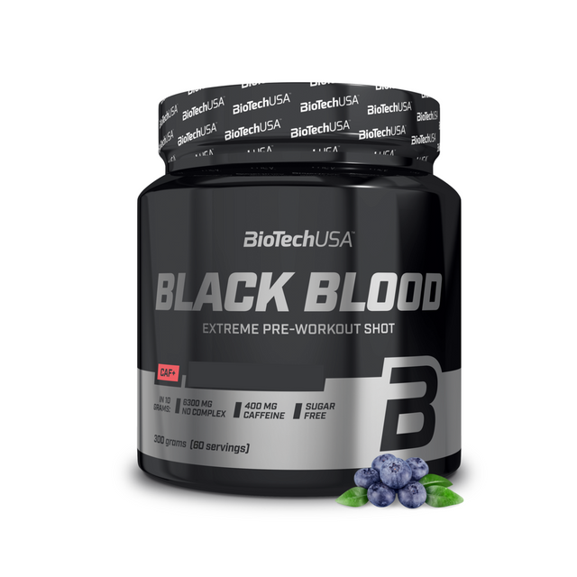 Предтренировочный комплекс BioTechUSA Black Blood CAF+ порошок 300 г, черника