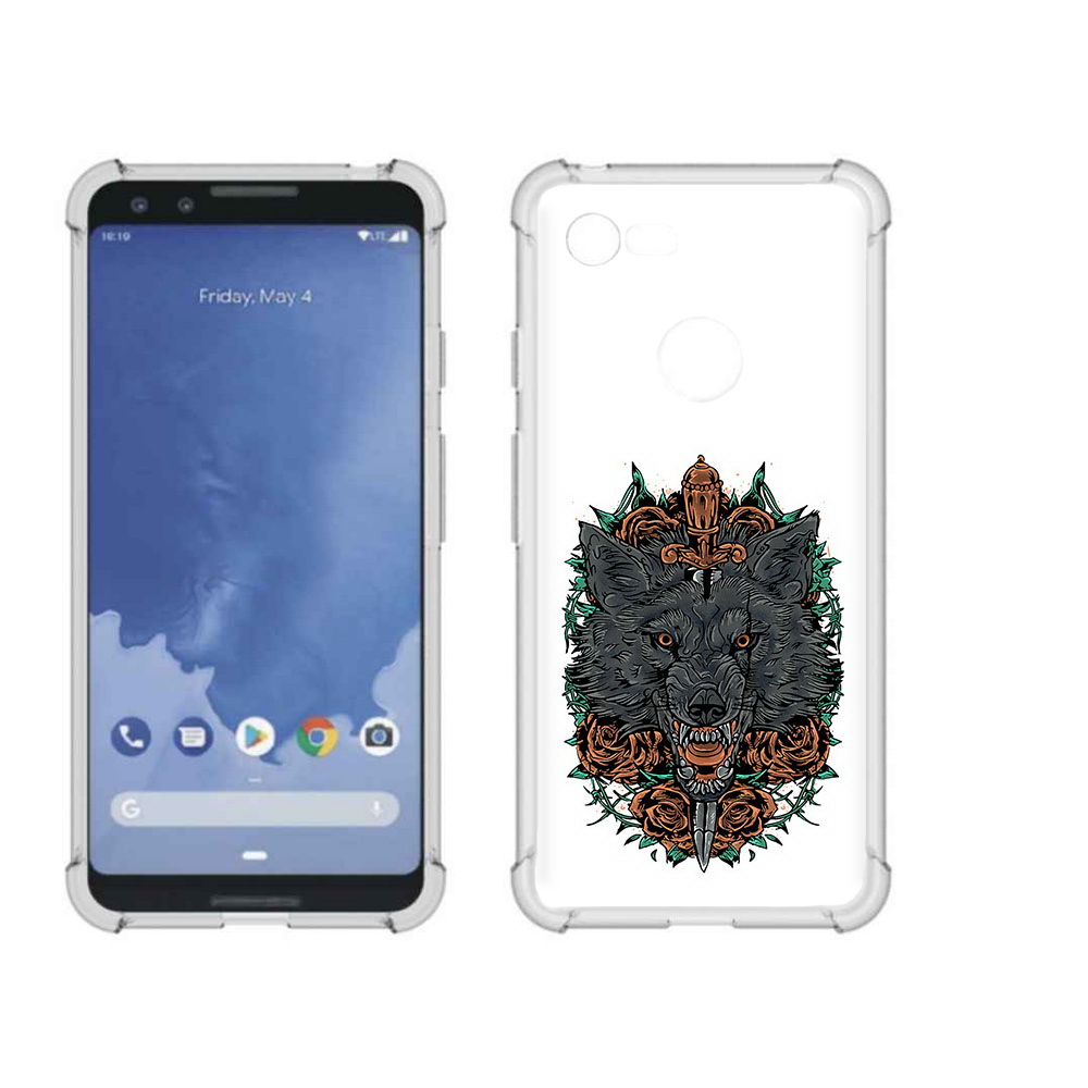 

Чехол MyPads Tocco для Google Pixel 3 красивый злой волк, Прозрачный, Tocco