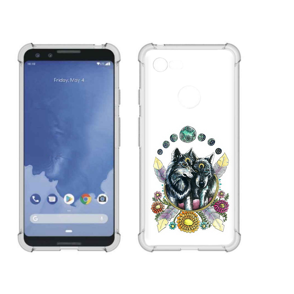 

Чехол MyPads Tocco для Google Pixel 3 красивые волки абстракция, Прозрачный, Tocco