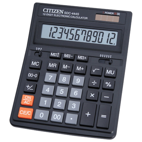 

Калькулятор настольный CITIZEN SDC-444, 12 разрядный с двойным питанием