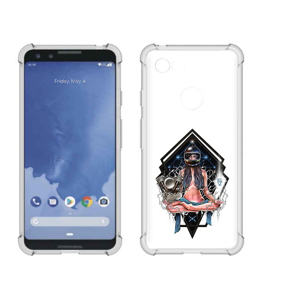 

Чехол MyPads Tocco для Google Pixel 3 красивая девушка в шлеме, Прозрачный, Tocco