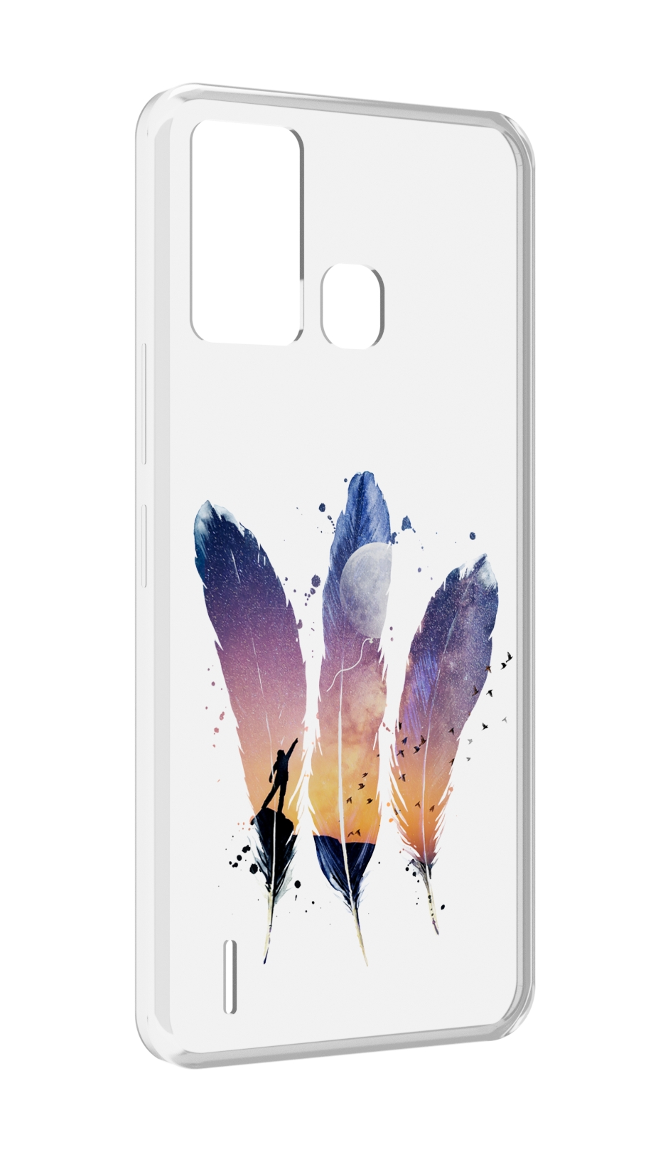 

Чехол MyPads небесные перья для ITEL S16 / ITEL Vision 1 Pro, Прозрачный, Tocco