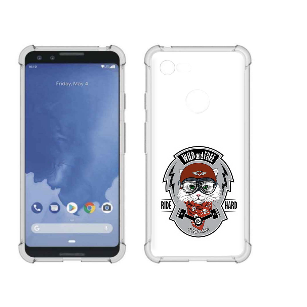 

Чехол MyPads Tocco для Google Pixel 3 кошка в шлеме, Прозрачный, Tocco