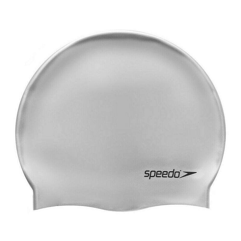Шапочка для плавания  SPEEDO Plain Flat Silicone Cap , арт.8-709911181, СЕРЕБРИСТЫЙ, силик