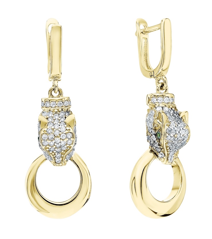 

Серьги из желтого золота с фианитом MOSTAR JEWELLERY CRT002-E, CRT002-E