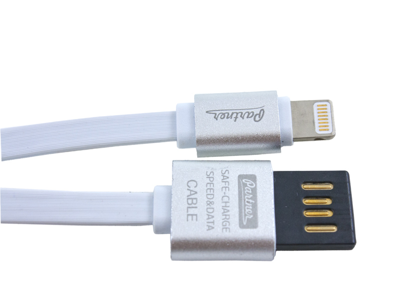 

Кабель PARTNER USB 2.0 iPhone/iPod/iPad 8pin 2.1 А, 1 м, белый