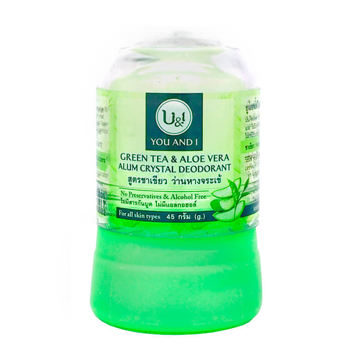 фото Дезодорант thai house of nature you & i alum crystal deodorant green tea & aloe vera 45 гр