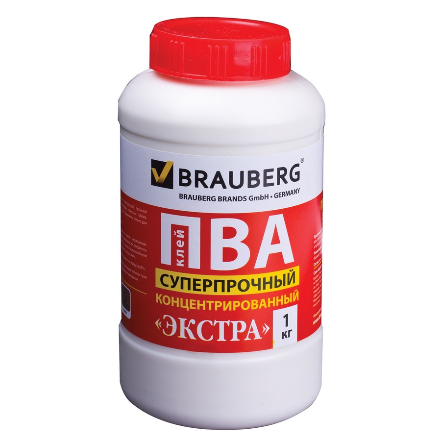 суперпрочный клей пва brauberg Клей ПВА BRAUBERG (БРАУБЕРГ), 1 кг, суперпрочный