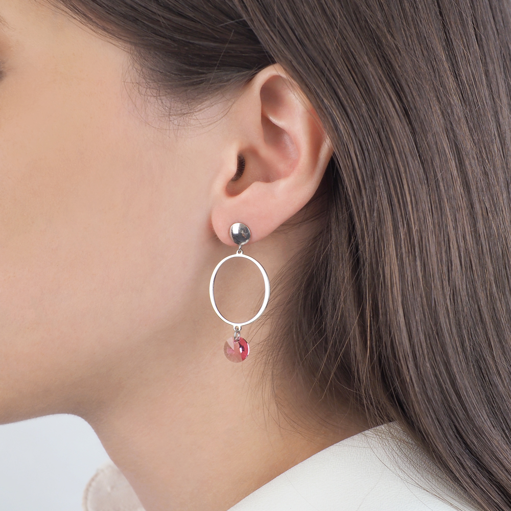 

Серьги подвески из серебра ЮВЕЛИР КАРАТ , Swarovski