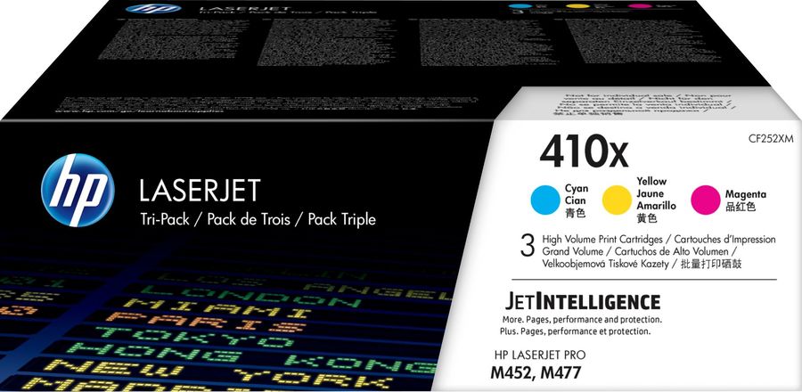 Картридж лазерный HP №410X CF252XM, Blue/Purple/Yellow