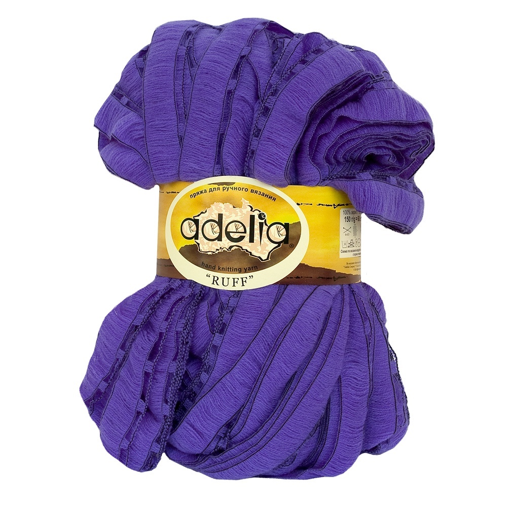 

Пряжа Adelia Ruff 100% акрил, 2х150 г, 60+-3 м, №09, фиолетовая, Фиолетовый, Ruff