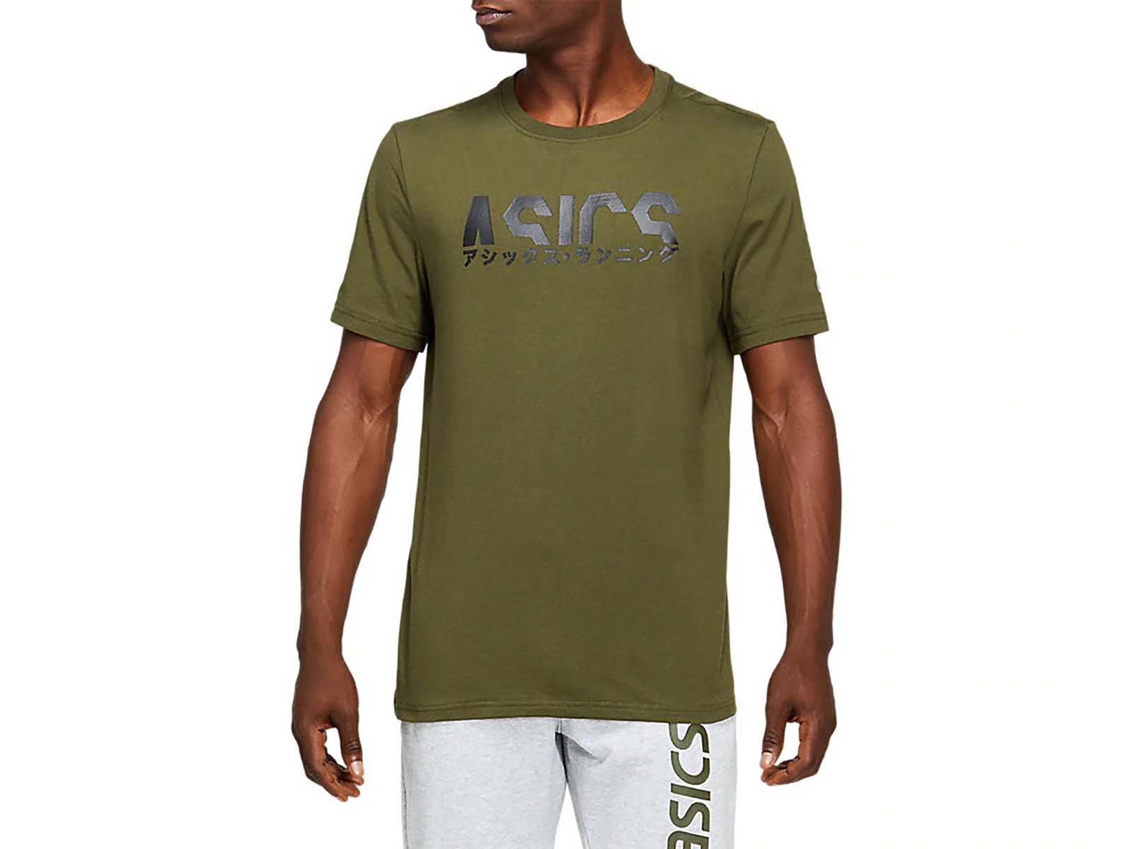 фото Футболка мужская katakana graphic tee asics зеленая s