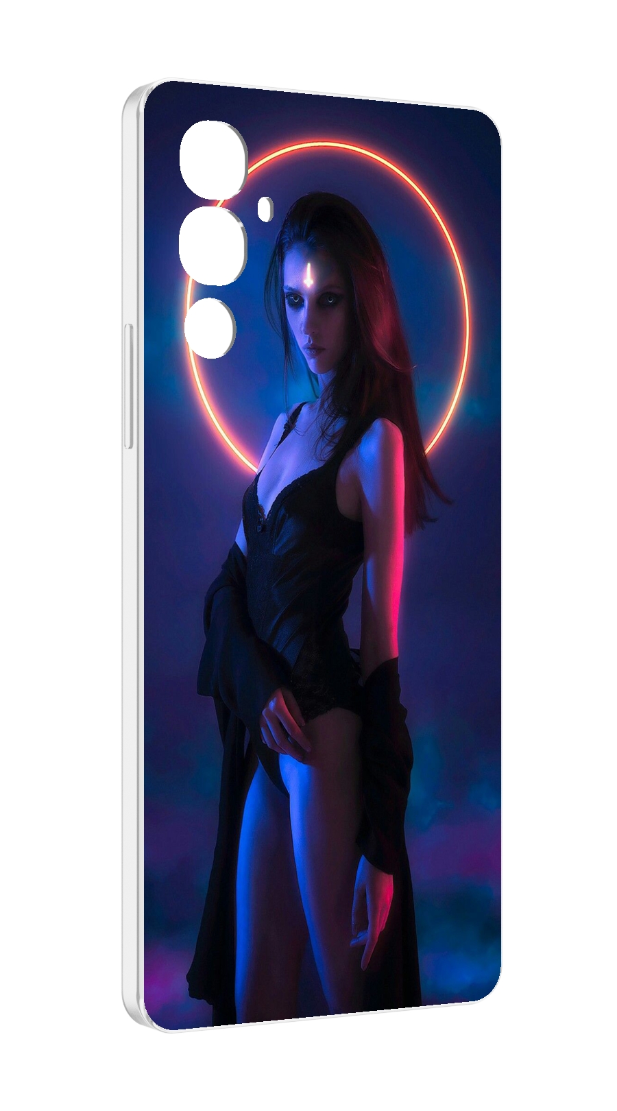 

Чехол MyPads девушка с неоновым кругом женский для Tecno Pova 4, Прозрачный, Tocco