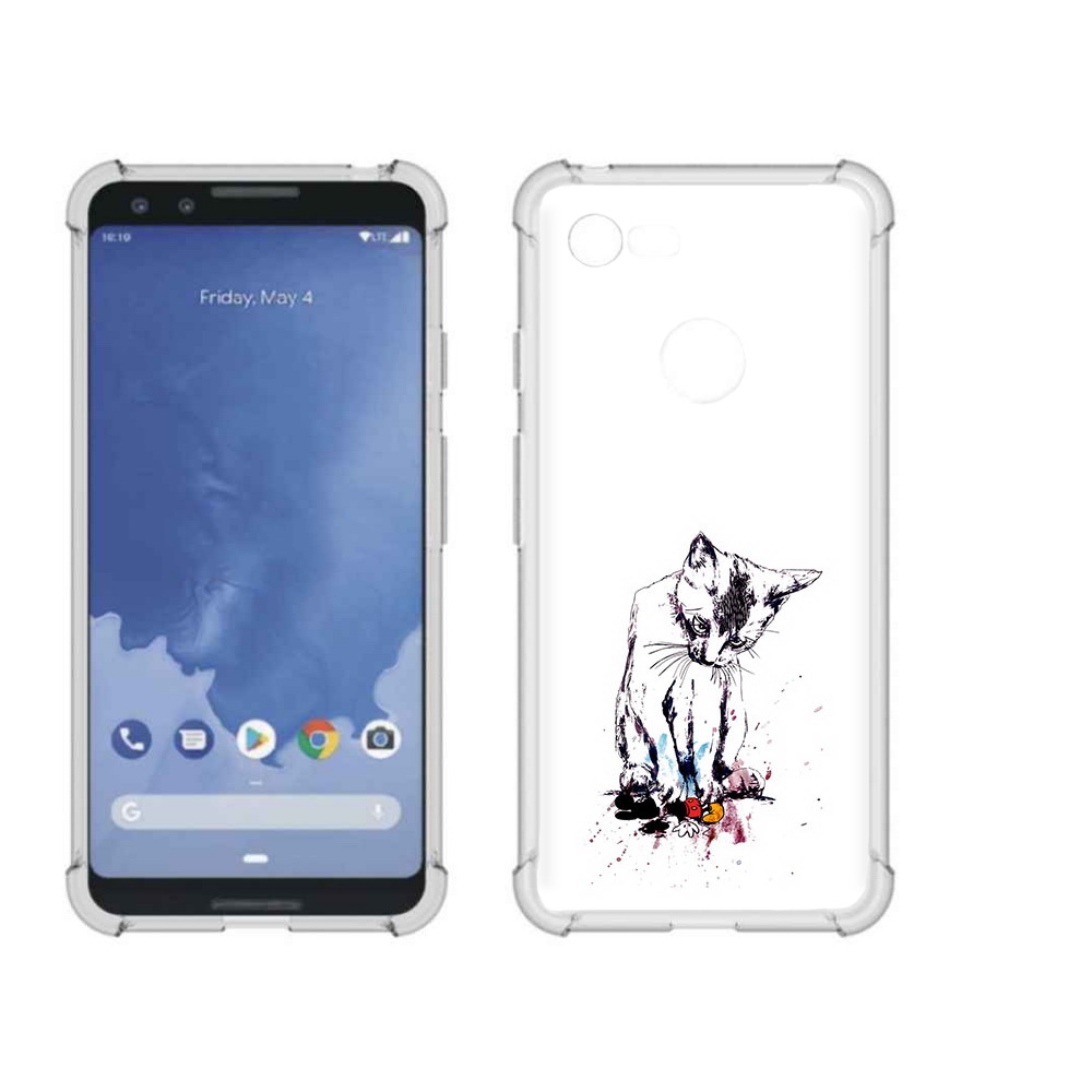 

Чехол MyPads Tocco для Google Pixel 3 кот и микки, Прозрачный, Tocco
