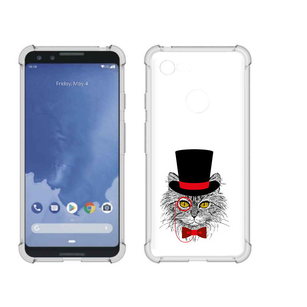 

Чехол MyPads Tocco для Google Pixel 3 кот в шляпе, Прозрачный, Tocco