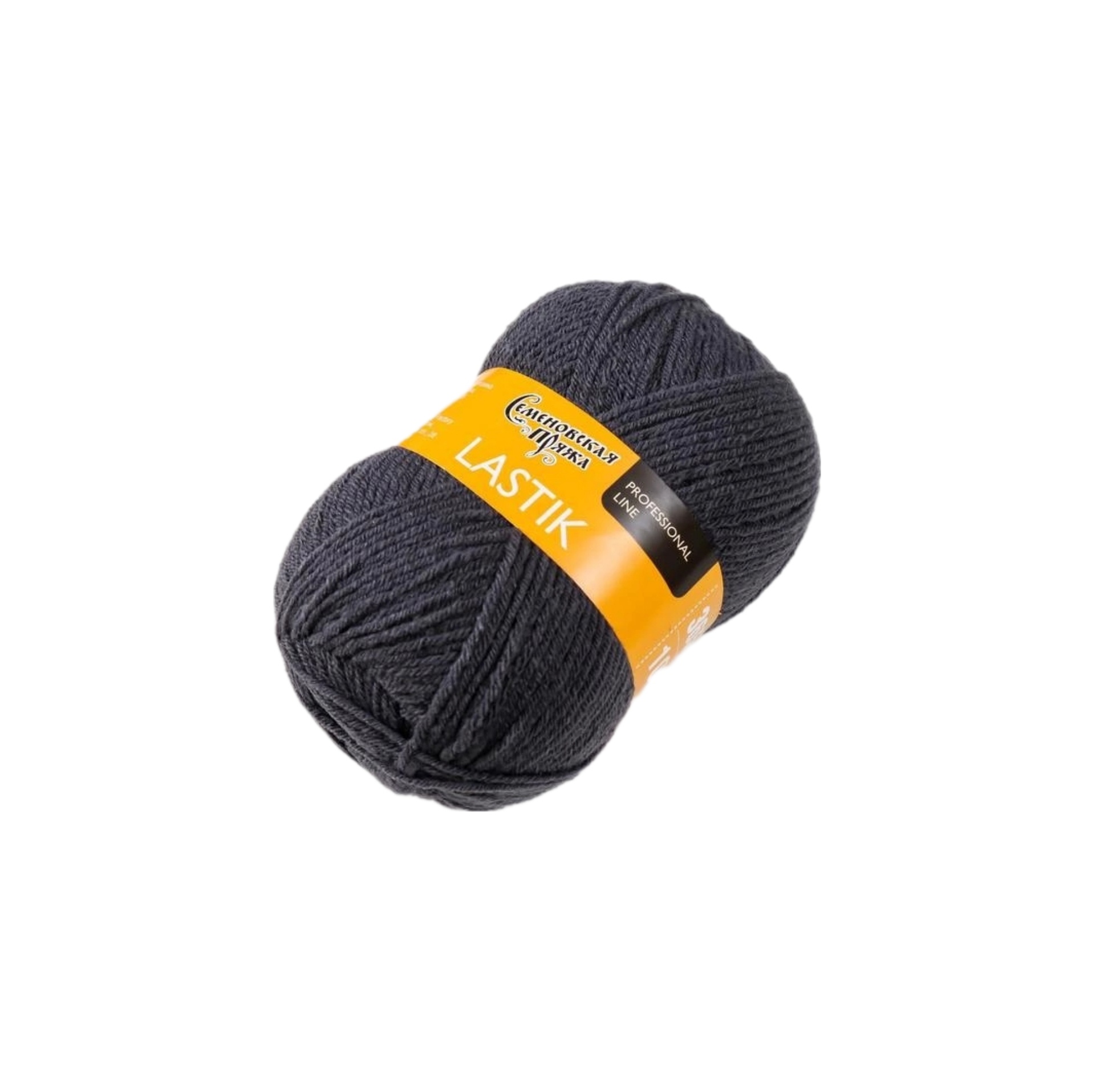 

Пряжа Семёновская пряжа Lastik, шерсть мериноса, акрил, эластан, 365 м, 100 г, графит, Черный, Пряжа для вязания Lastik