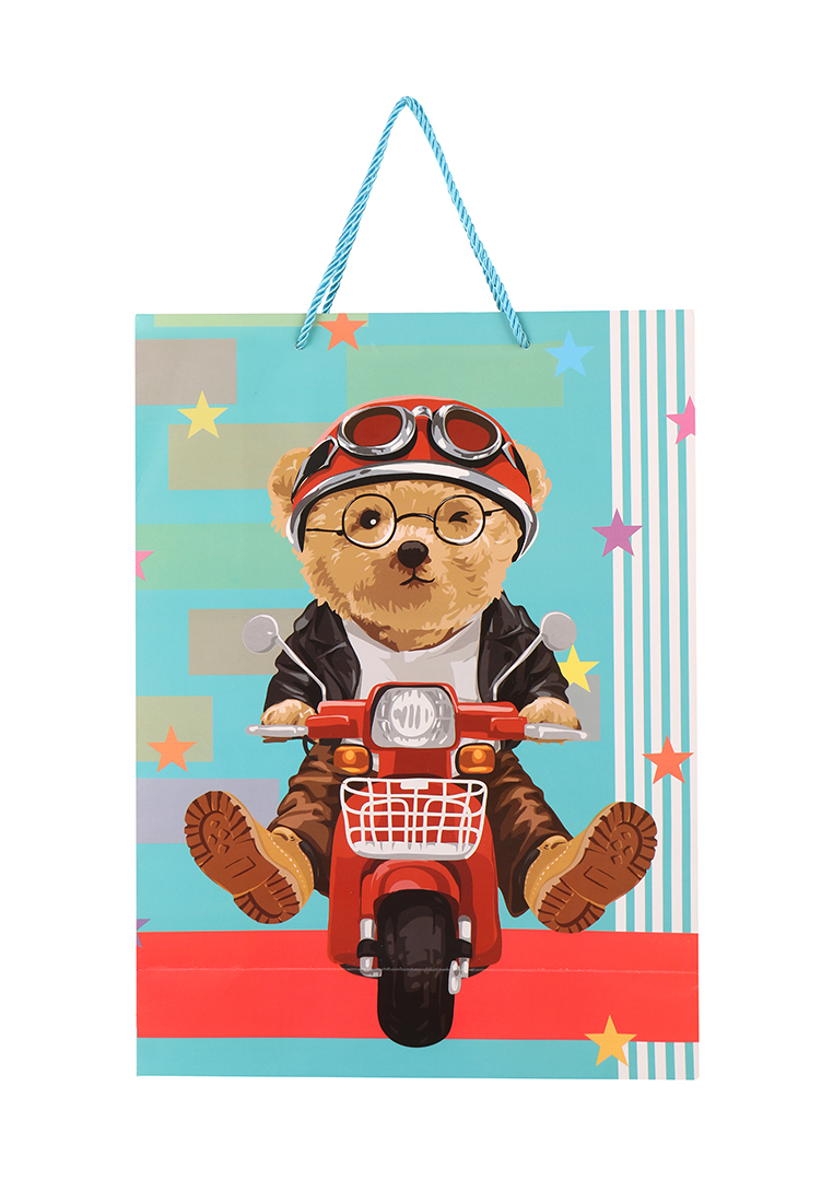 

Пакет подарочный KariKids Модные мишки 31*42*12 K8145-3, Бирюзовый
