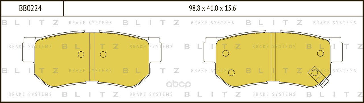 

Тормозные колодки BLITZ задние дисковые для Hyundai Sonata 99-00 BB0224