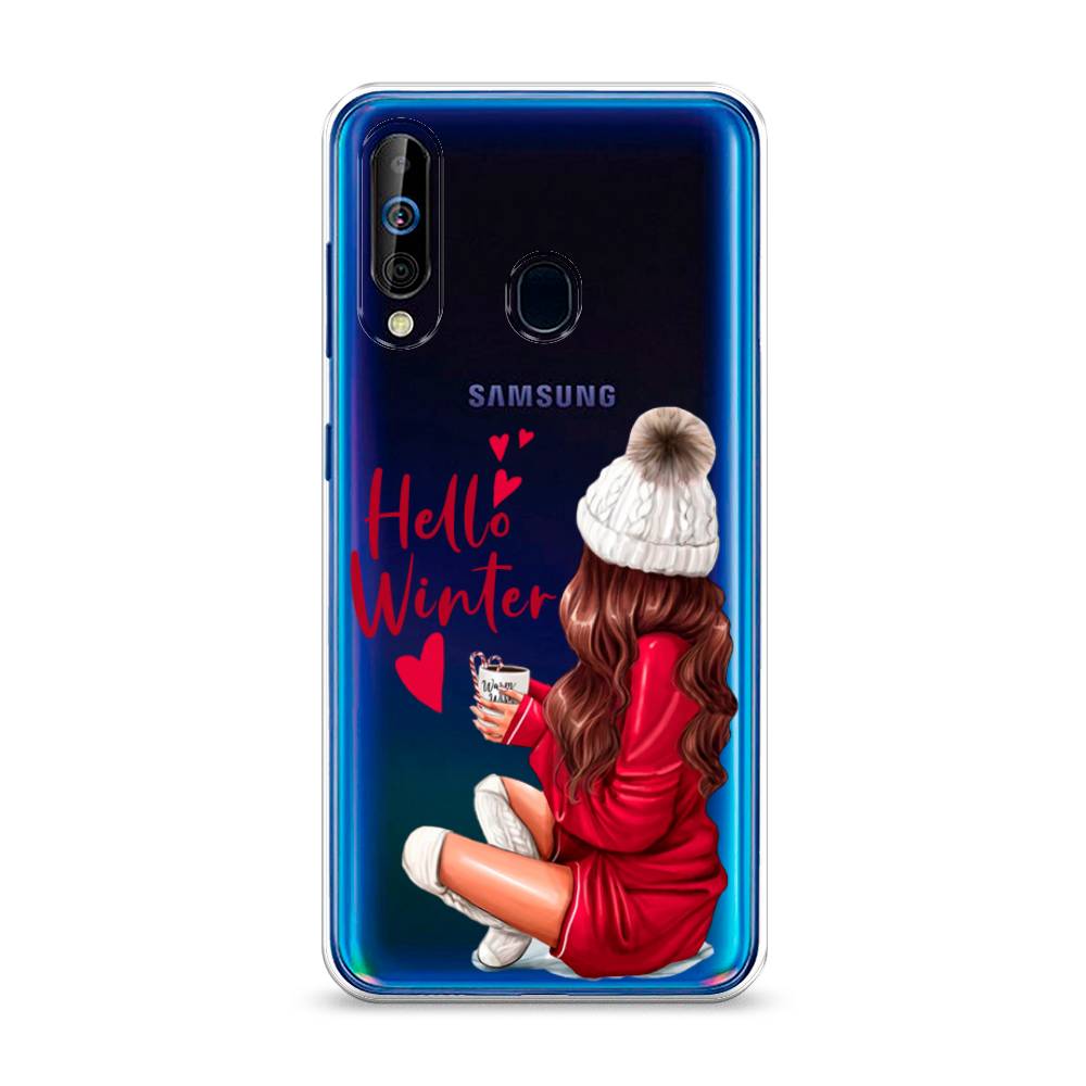 

Чехол на Samsung Galaxy A60 "Hello winter", Красный;белый;коричневый, 28250-5