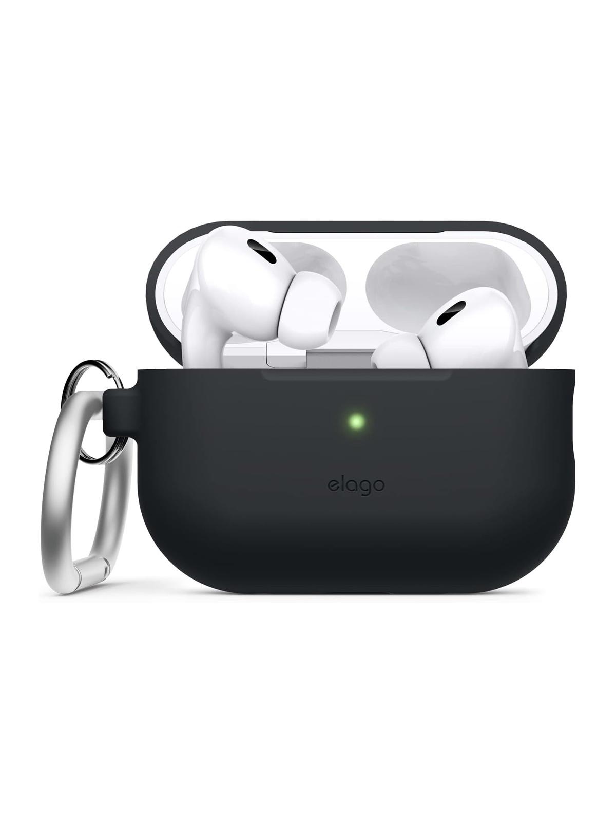 Чехол Elago для Airpods Pro 2 силиконовый с карабином Silicone Hang case черный