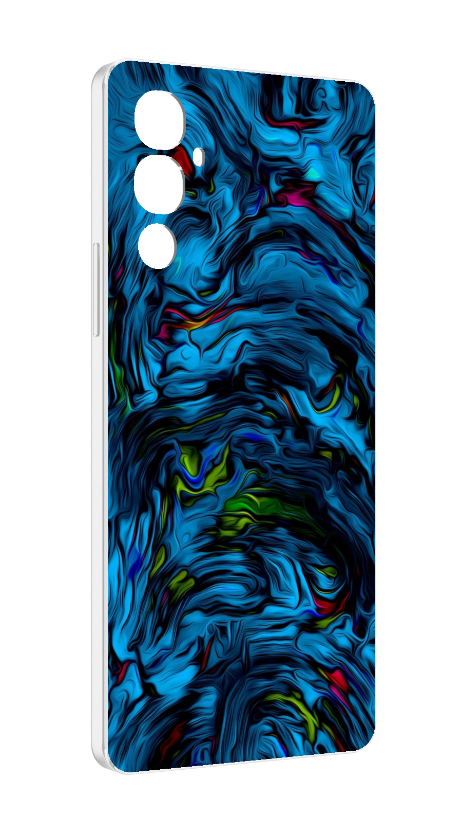 

Чехол MyPads голубая краска в темноте для Tecno Pova 4, Прозрачный, Tocco