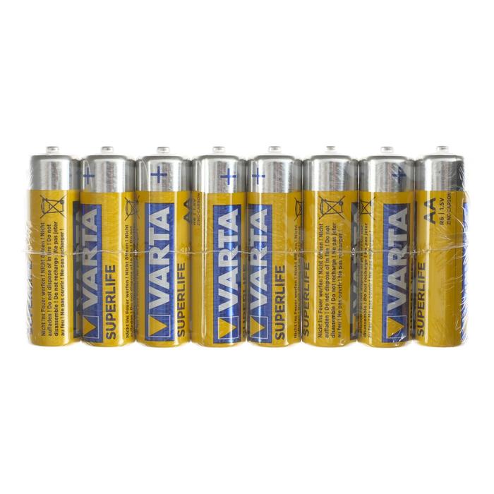 

Батарейка солевая Varta SuperLife, AA, R6-8S, 1.5В, спайка, 8 шт.