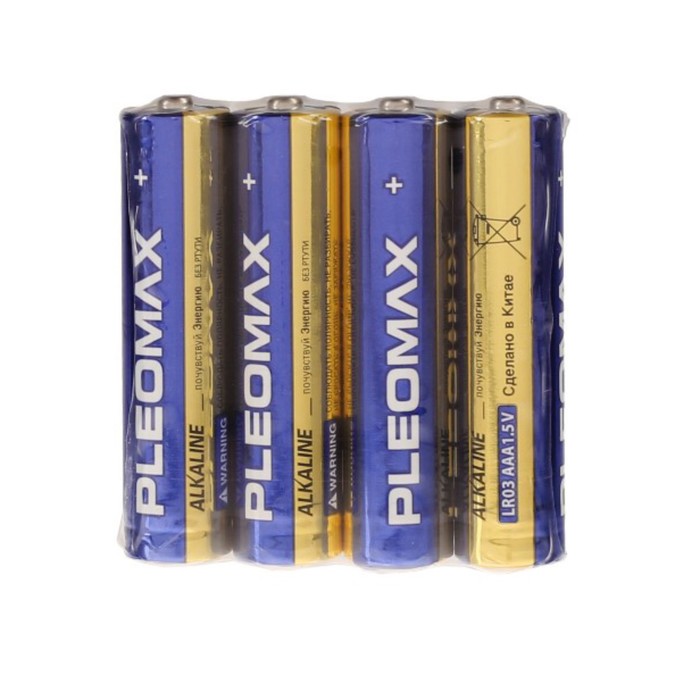 

Батарейка алкалиновая Pleomax, AAA, LR03-4S, 1.5В, спайка, 4 шт.