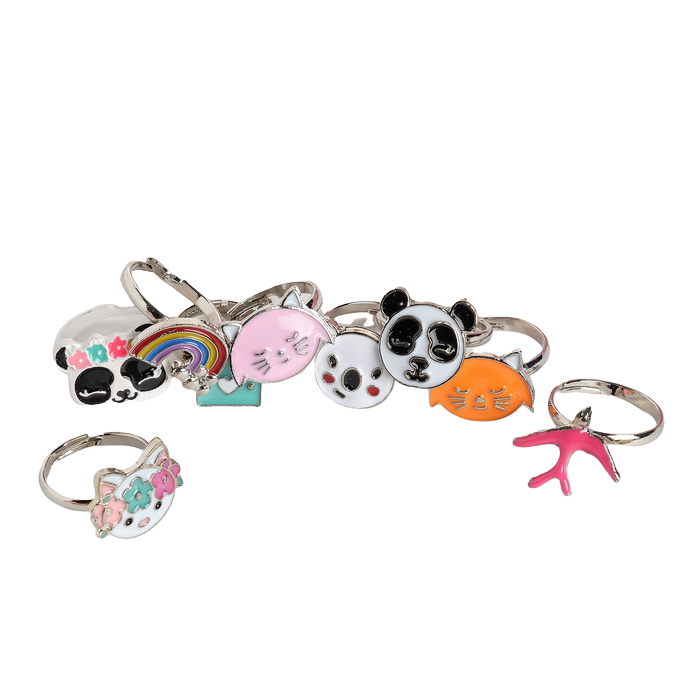 

Кольцо детское Ассорти зверюшки форма МИКС цветное безразмерное 4572284, Разноцветный