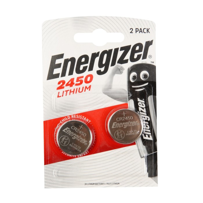 

Батарейка литиевая Energizer, CR2450-2BL, 3В, блистер, 2 шт.