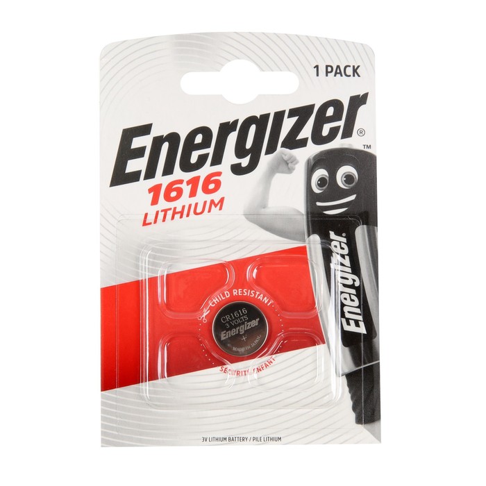 

Батарейка литиевая Energizer, CR1616-1BL, 3В, блистер, 1 шт.