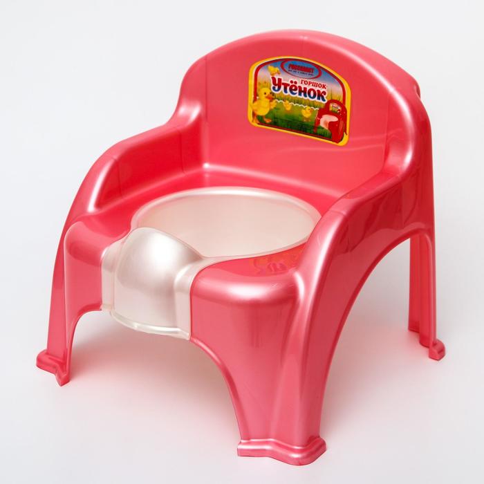 фото Горшок-стульчик «утёнок», цвет розовый росспласт