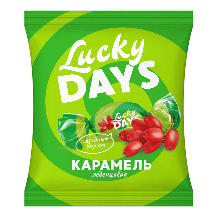 

Карамель леденцовая Lucky Days с фруктово-ягодной начинкой 250 г