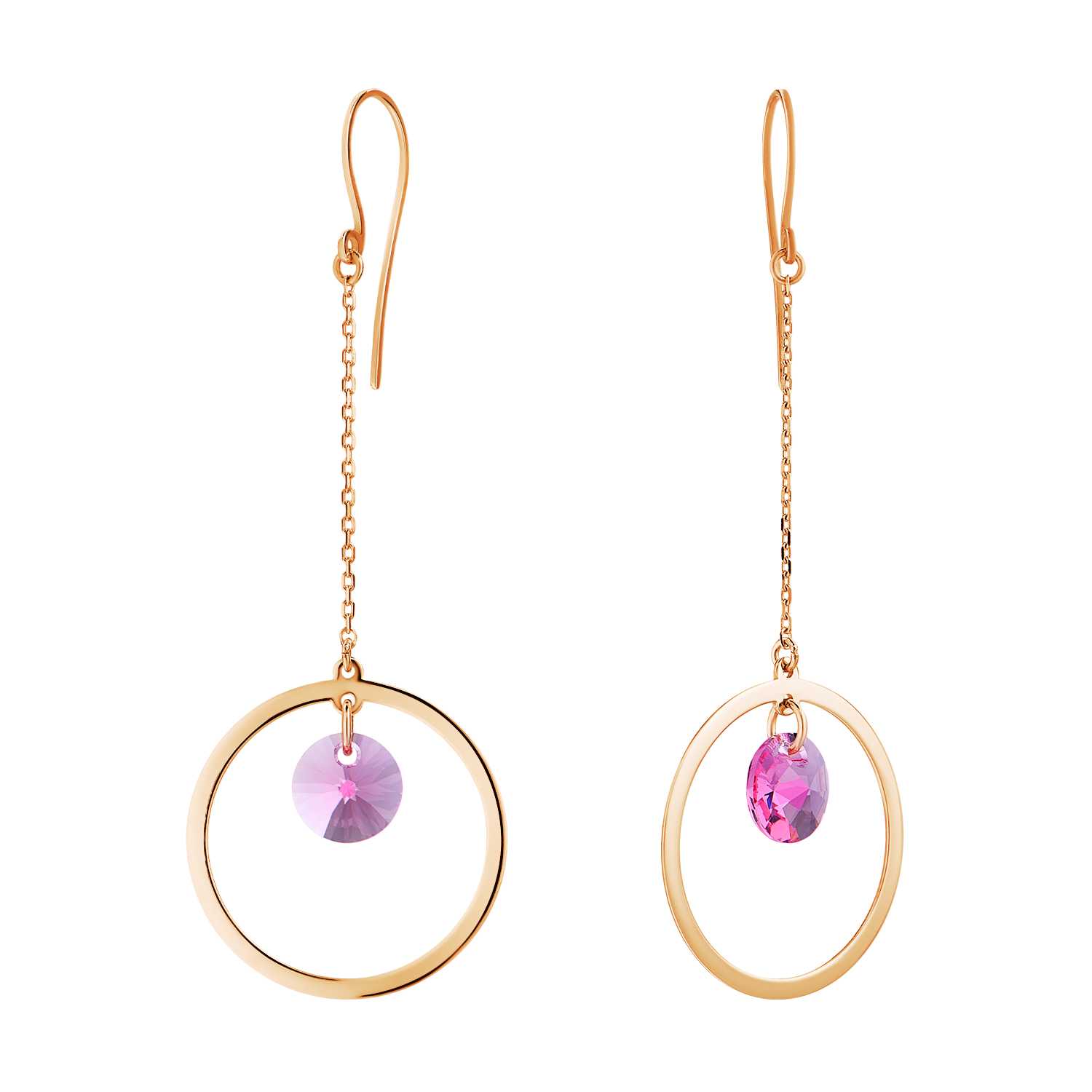 

Серьги подвески из серебра ЮВЕЛИР КАРАТ , Swarovski