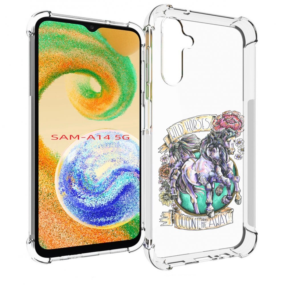 

Чехол MyPads рисунок коней в цветах для Samsung Galaxy A14 5G, Прозрачный, Tocco