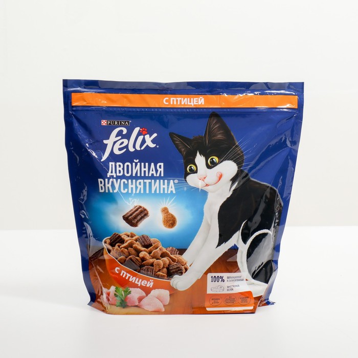 фото Сухой корм для кошек felix двойная вкуснятина, птица, 1.3 кг nobrand
