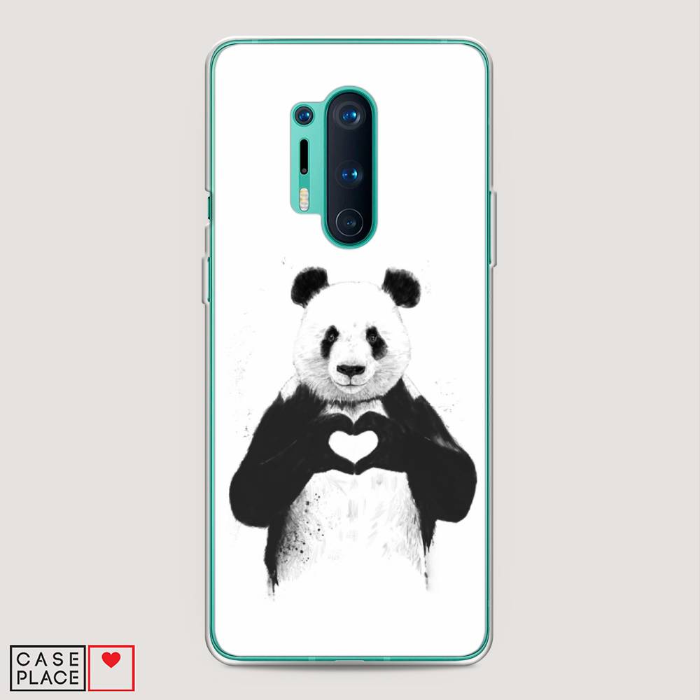 

Чехол Awog на OnePlus 8 Pro / ВанПлас 8 Pro "Панда love", Серебристый, 151050-10
