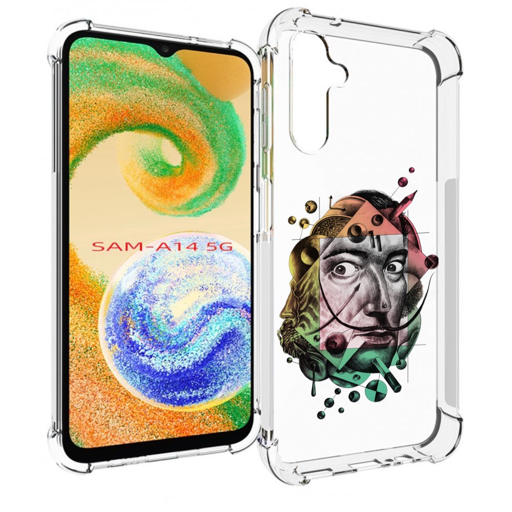 

Чехол MyPads разноцветное лицо абстракция для Samsung Galaxy A14 5G, Прозрачный, Tocco