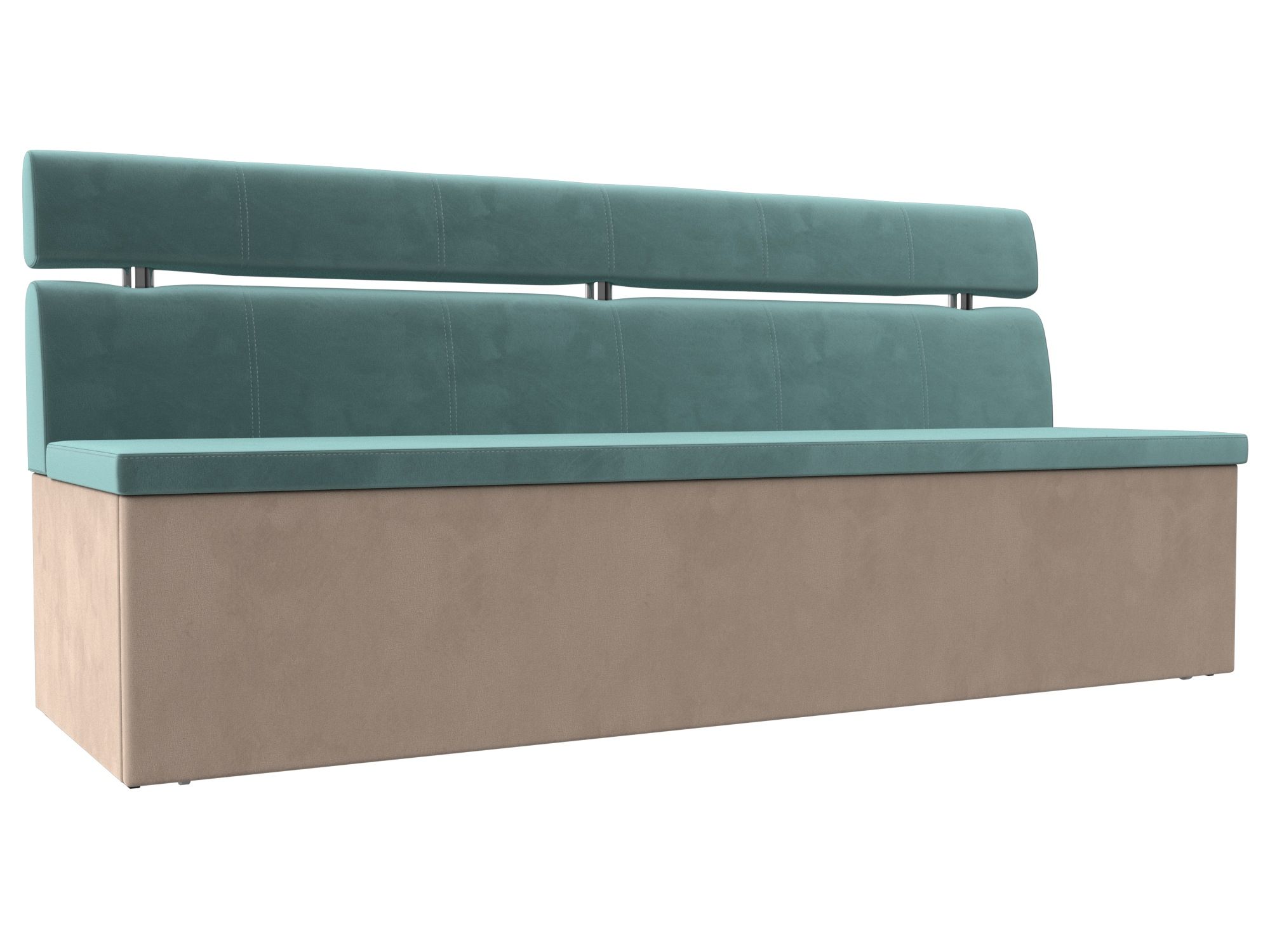 

Кухонный прямой диван Классик велюр бирюзовый/бежевый, Кухонный прямой диван Классик