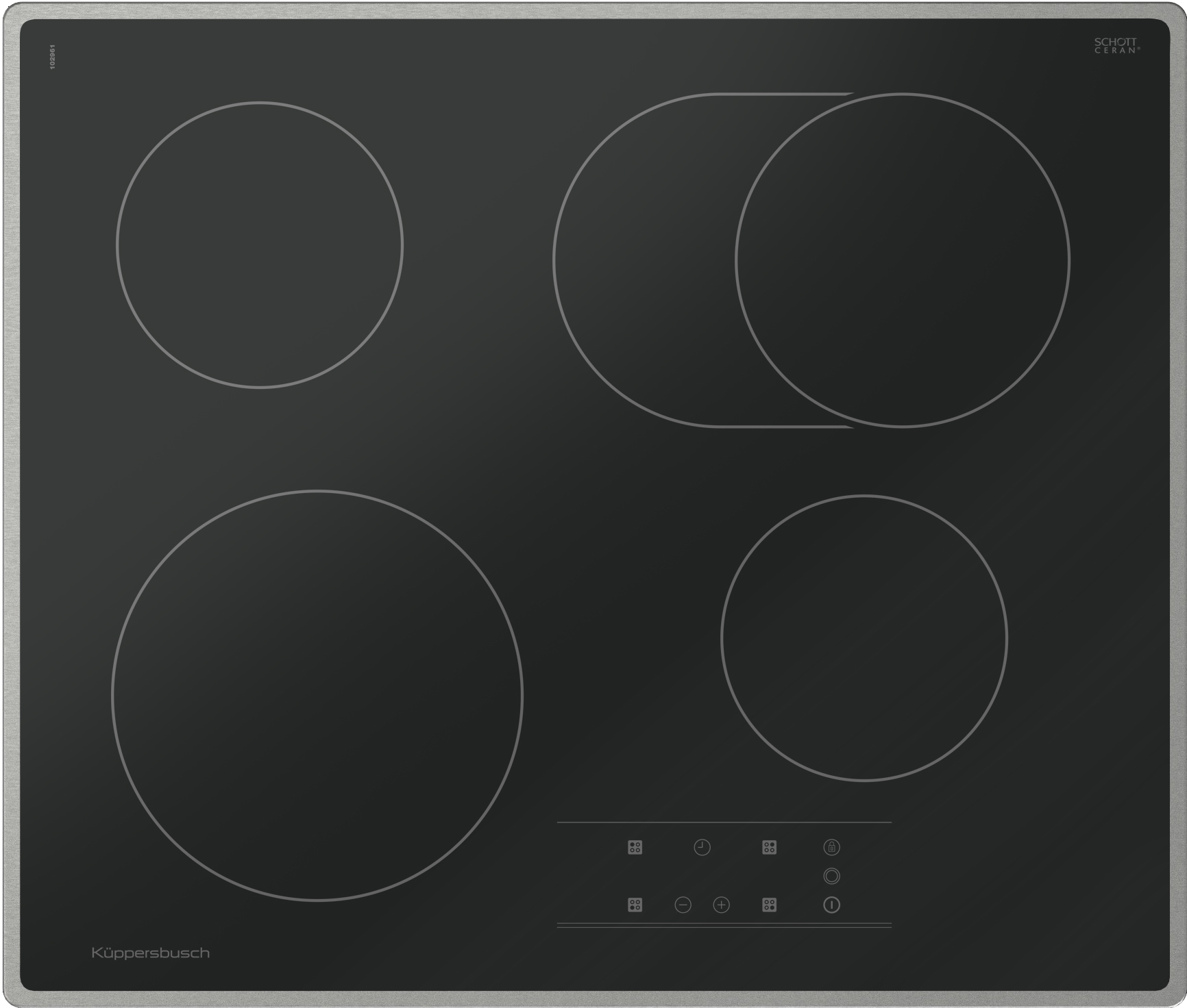

Встраиваемая варочная панель электрическая Kuppersbusch KE 6130.0 SE Black, KE 6130.0 SE
