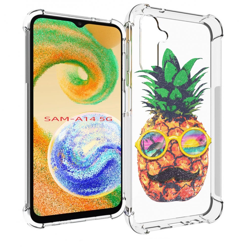 

Чехол MyPads прикольный ананас с лицом для Samsung Galaxy A14 5G, Прозрачный, Tocco