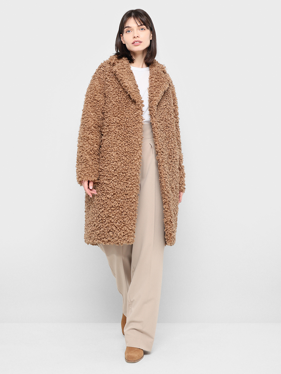 Шуба женская ALEF 7015У коричневая 52 RU