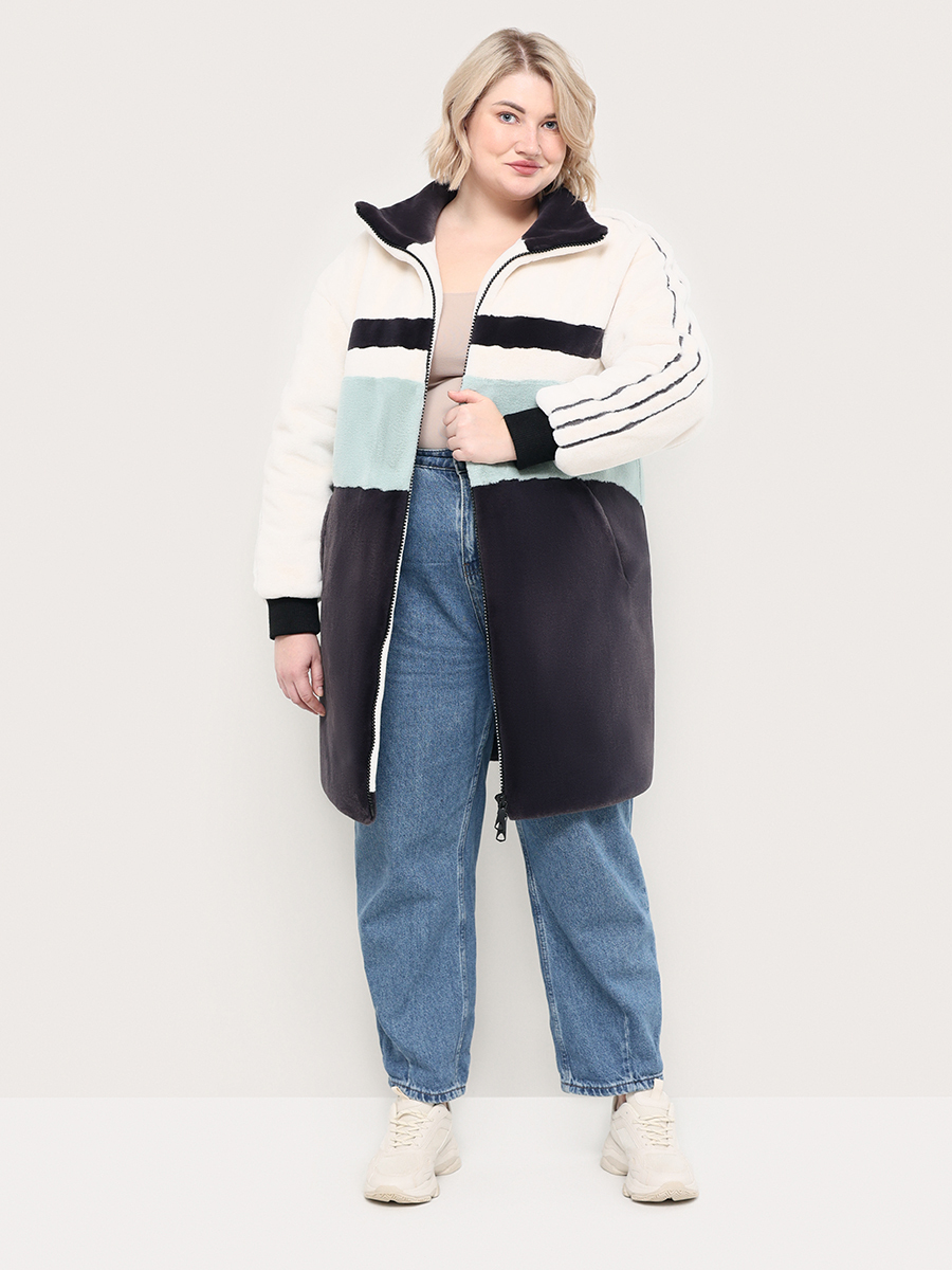 Шуба женская ALEF 7133У серая 52 RU