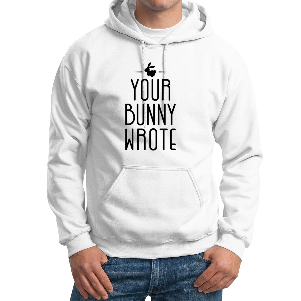 

Худи унисекс CoolPodarok Your Bunny Wrote белое 44 RU, Белый, 44M01591